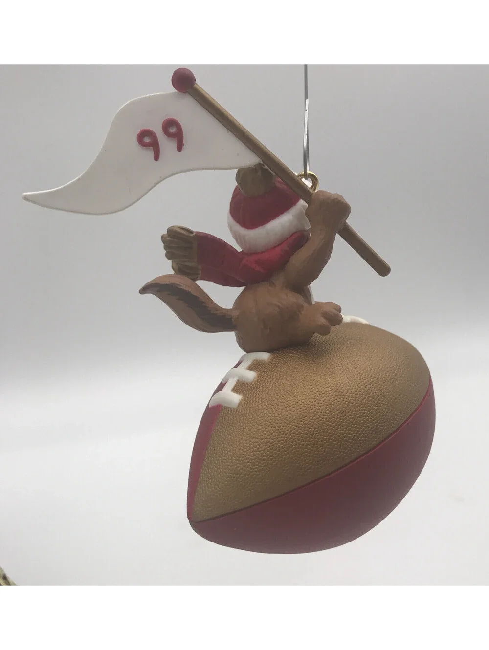 Hallmark San Fransisco 49ers NFL 1999 Christmas Ornament Chipmunk On Football